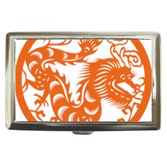 Chinese Zodiac Dragon Star Orange Cigarette Money Cases by Mariart