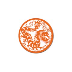 Chinese Zodiac Dragon Star Orange Golf Ball Marker