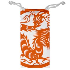 Chinese Zodiac Dragon Star Orange Jewelry Bag by Mariart