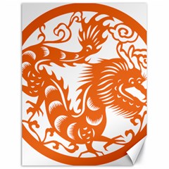 Chinese Zodiac Dragon Star Orange Canvas 18  X 24   by Mariart