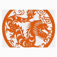 Chinese Zodiac Dragon Star Orange Large Glasses Cloth (2-side) by Mariart