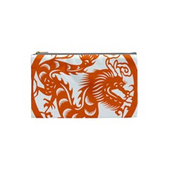 Chinese Zodiac Dragon Star Orange Cosmetic Bag (small)  by Mariart