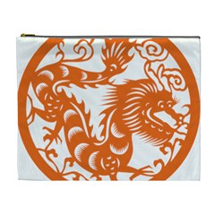 Chinese Zodiac Dragon Star Orange Cosmetic Bag (xl) by Mariart