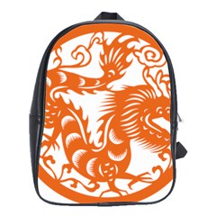 Chinese Zodiac Dragon Star Orange School Bags(large)  by Mariart