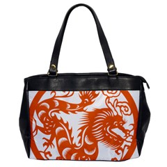 Chinese Zodiac Dragon Star Orange Office Handbags by Mariart