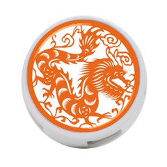 Chinese Zodiac Dragon Star Orange 4-port Usb Hub (one Side) by Mariart