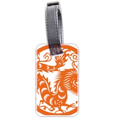 Chinese Zodiac Dragon Star Orange Luggage Tags (two Sides) by Mariart