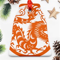 Chinese Zodiac Dragon Star Orange Ornament (bell) by Mariart