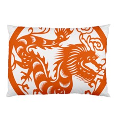 Chinese Zodiac Dragon Star Orange Pillow Case (two Sides) by Mariart