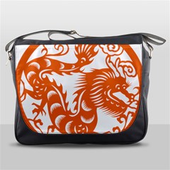 Chinese Zodiac Dragon Star Orange Messenger Bags by Mariart