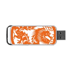 Chinese Zodiac Dragon Star Orange Portable Usb Flash (two Sides) by Mariart