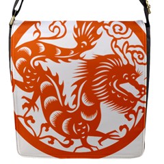 Chinese Zodiac Dragon Star Orange Flap Messenger Bag (s) by Mariart