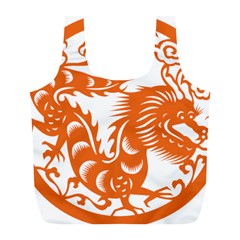 Chinese Zodiac Dragon Star Orange Full Print Recycle Bags (l)  by Mariart