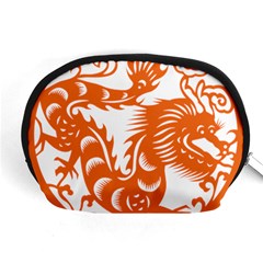 Chinese Zodiac Dragon Star Orange Accessory Pouches (medium)  by Mariart