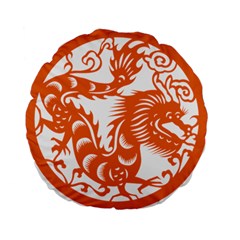 Chinese Zodiac Dragon Star Orange Standard 15  Premium Flano Round Cushions by Mariart