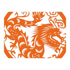 Chinese Zodiac Dragon Star Orange Double Sided Flano Blanket (mini)  by Mariart