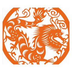 Chinese Zodiac Dragon Star Orange Double Sided Flano Blanket (small)  by Mariart