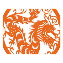 Chinese Zodiac Dragon Star Orange Double Sided Flano Blanket (large)  by Mariart