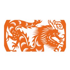 Chinese Zodiac Dragon Star Orange Satin Wrap by Mariart