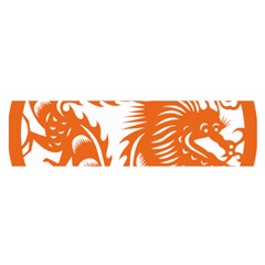 Chinese Zodiac Dragon Star Orange Satin Scarf (oblong) by Mariart