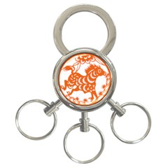 Chinese Zodiac Horoscope Horse Zhorse Star Orangeicon 3-ring Key Chains by Mariart