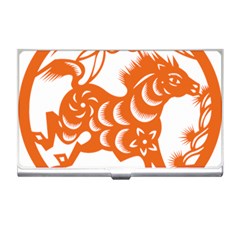 Chinese Zodiac Horoscope Horse Zhorse Star Orangeicon Business Card Holders by Mariart