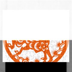 Chinese Zodiac Horoscope Horse Zhorse Star Orangeicon Rectangular Jigsaw Puzzl by Mariart