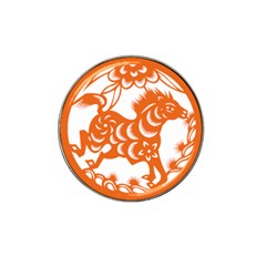 Chinese Zodiac Horoscope Horse Zhorse Star Orangeicon Hat Clip Ball Marker (10 Pack) by Mariart