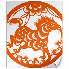 Chinese Zodiac Horoscope Horse Zhorse Star Orangeicon Canvas 8  X 10  by Mariart