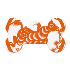 Chinese Zodiac Horoscope Horse Zhorse Star Orangeicon Dog Tag Bone (one Side) by Mariart