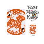 Chinese Zodiac Horoscope Horse Zhorse Star Orangeicon Playing Cards 54 (Mini)  Front - Spade5