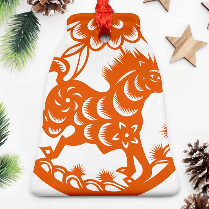 Chinese Zodiac Horoscope Horse Zhorse Star Orangeicon Ornament (Bell)