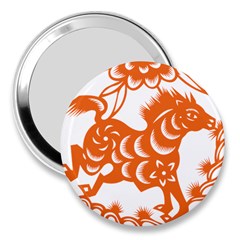 Chinese Zodiac Horoscope Horse Zhorse Star Orangeicon 3  Handbag Mirrors by Mariart