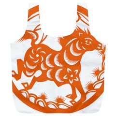 Chinese Zodiac Horoscope Horse Zhorse Star Orangeicon Full Print Recycle Bags (l)  by Mariart