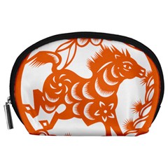 Chinese Zodiac Horoscope Horse Zhorse Star Orangeicon Accessory Pouches (large)  by Mariart