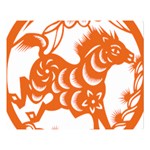 Chinese Zodiac Horoscope Horse Zhorse Star Orangeicon Double Sided Flano Blanket (Large)  80 x60  Blanket Front