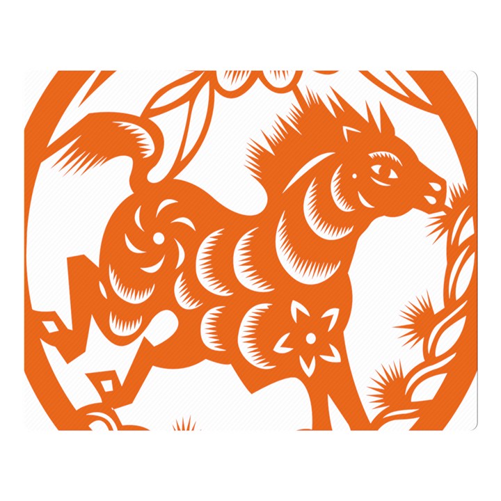 Chinese Zodiac Horoscope Horse Zhorse Star Orangeicon Double Sided Flano Blanket (Large) 