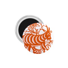 Chinese Zodiac Goat Star Orange 1 75  Magnets by Mariart