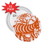 Chinese Zodiac Goat Star Orange 2.25  Buttons (10 pack)  Front