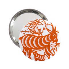 Chinese Zodiac Goat Star Orange 2 25  Handbag Mirrors