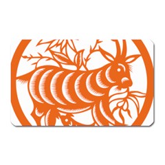 Chinese Zodiac Goat Star Orange Magnet (rectangular) by Mariart