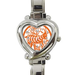 Chinese Zodiac Goat Star Orange Heart Italian Charm Watch by Mariart