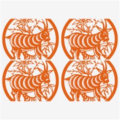 Chinese Zodiac Goat Star Orange Belt Buckles by Mariart