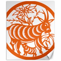 Chinese Zodiac Goat Star Orange Canvas 16  X 20   by Mariart