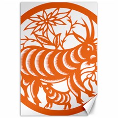 Chinese Zodiac Goat Star Orange Canvas 20  X 30   by Mariart