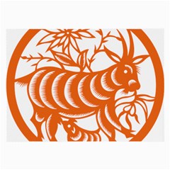 Chinese Zodiac Goat Star Orange Large Glasses Cloth (2-side) by Mariart