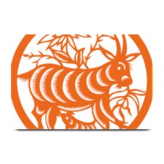 Chinese Zodiac Goat Star Orange Plate Mats by Mariart