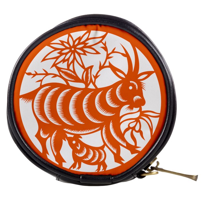 Chinese Zodiac Goat Star Orange Mini Makeup Bags