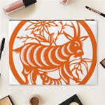 Chinese Zodiac Goat Star Orange Cosmetic Bag (XL) Back