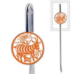 Chinese Zodiac Goat Star Orange Book Mark by Mariart